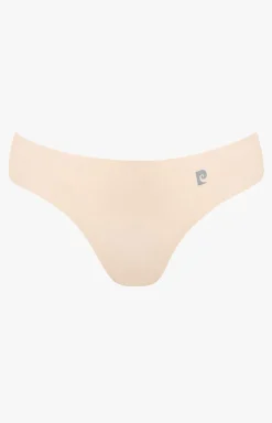 Damskie Pierre Cardin Figi Bezszwowe|Figi Bawełniane - Bezszwowe figi damskie beżowe Cipria