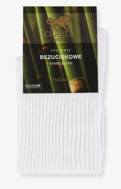 Bezuciskowe skarpetki damskie białe 0701