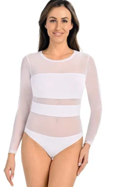 Teyli Dancewear & Clubwear|Body - Białe body dakie tripy 2405