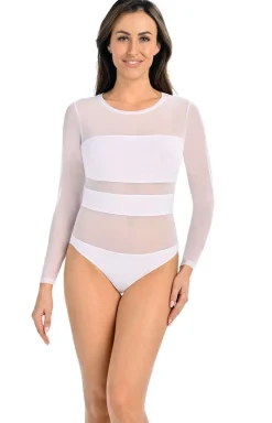 Teyli Dancewear & Clubwear|Body - Białe body dakie tripy 2405