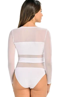 Teyli Dancewear & Clubwear|Body - Białe body dakie tripy 2405