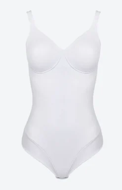 SPIMAN Body|Body - Białe body damskie z miseczkami 3155