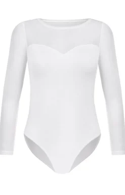 Białe body damskie z siateczką Willow 2407
