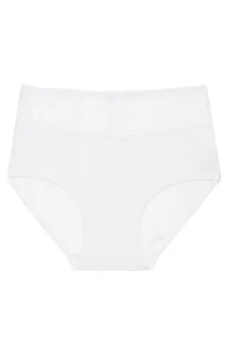 Damskie leptir Majtki Z Wysokim Stanem|Bielizna Plus Size - Białe figi z wyoki tane F-X-71/01