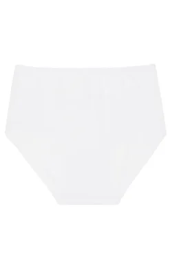 Damskie leptir Majtki Z Wysokim Stanem|Bielizna Plus Size - Białe figi z wyoki tane F-X-71/01
