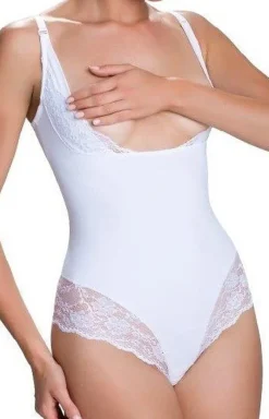 Eldar Body|Bielizna Wyszczuplająca - Białe modelujące body damkie Vanilia