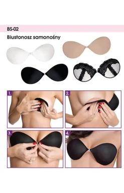 Biały biustonosz samonośny do odkrytych pleców BS-02