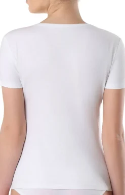 Biały t-shirt damski bawełniany podkoszulek LF 2021