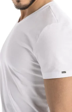 Biały t-shirt męski bawełniany koszulka z krótkim rękawem Luca