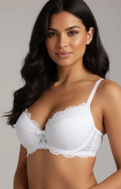 Biustonosz balkonetka koronkowa push-up biała 322.01 Karina