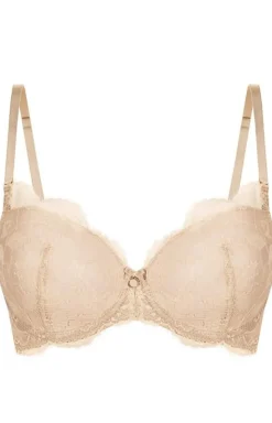 Biustonosz koronkowy push-up mocca Victoria BP37