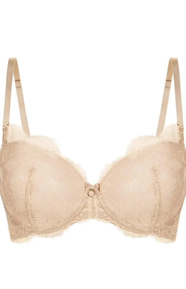 Biustonosz koronkowy push-up mocca Victoria BP37
