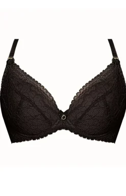 Biustonosz koronkowy push-up czarny Elisabeth BP19