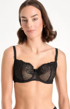 Biustonosz miękki soft balconette czarny Rina B139