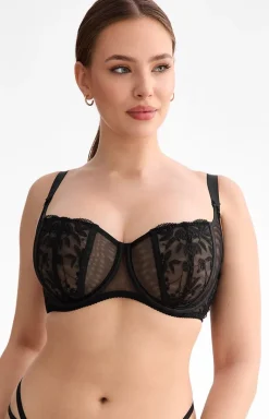 Biustonosz miękki soft balconette czarny Fiora B136