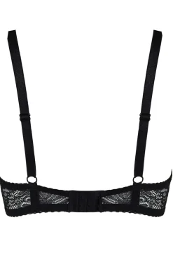 Biustonosz miękki soft bralette koronkowy czarny Fancy 19237
