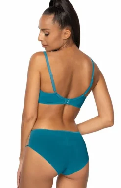 Biustonosz push-up beżowo-turkusowy Maureen M-3808/11