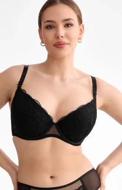 Biustonosz push-up czarny Fiora B214
