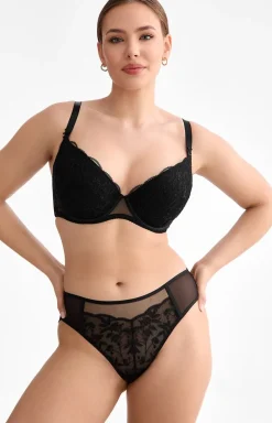 Biustonosz push-up czarny Fiora B214