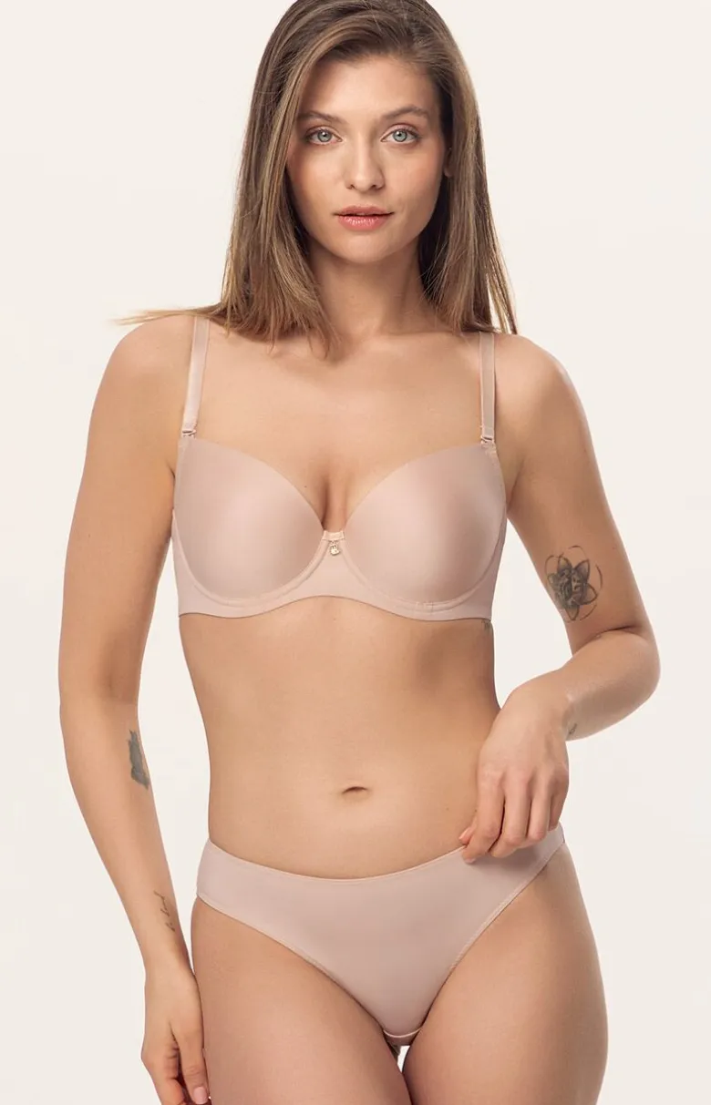 Biustonosz push-up gładki cappuccino Nina BP37