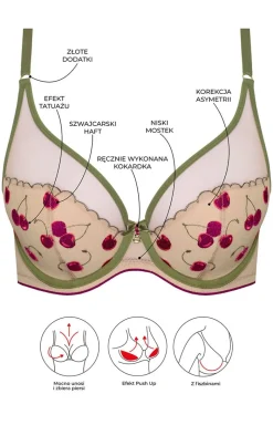 Samanta Biustonosze Push-Up - Biustonosz push-up z haftem Cheri A338