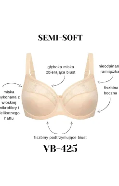 Biustonosz półusztywniany semi-soft beżowy VENA VB-425