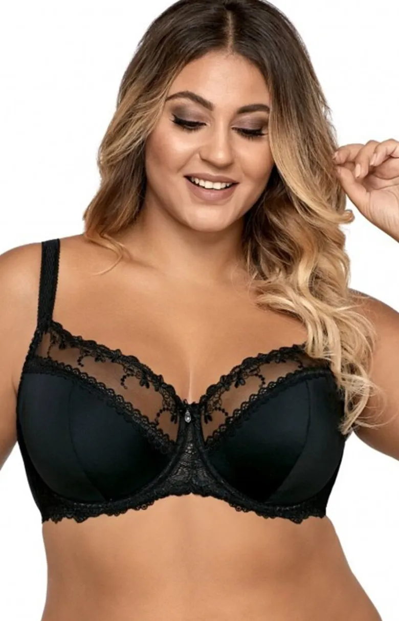 Biustonosz półusztywniany semi-soft czarny AV 1030 Maxi
