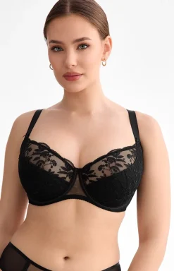 Biustonosz półusztywniany semi-soft czarny Fiora B150