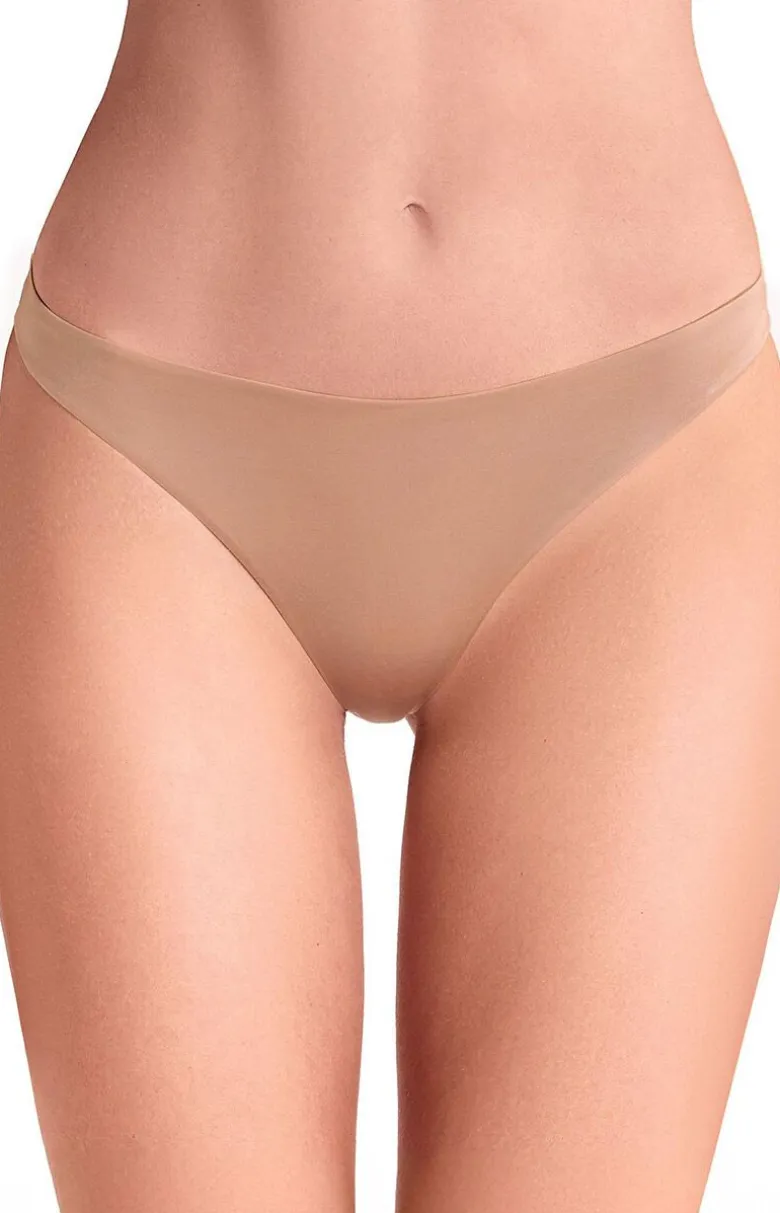 Biustonosz półusztywniany semi-soft bezszwowy bez fiszbin ciemnobeżowy Shine