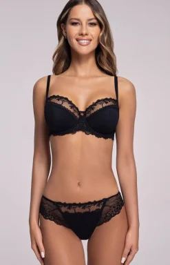 Biustonosz półusztywniany semi-soft czarny AV 1030