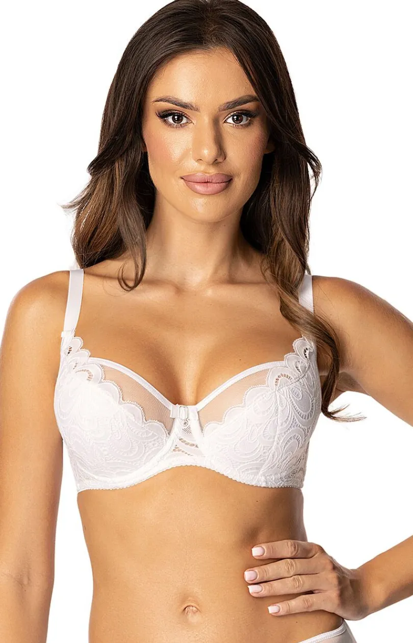 Róża Biustonosz Koronkowy|Bielizna Plus Size - Biustonosz półusztywniany semi-soft Saraja