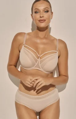 Biustonosz semi-soft z ozdobnymi paskami półusztywniany BC-928 Isla