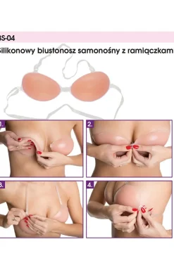 Julimex Biustonosz Samonośny|Biustonosz Do Sukni Bez Pleców - Biustonosz silikonowy z ramiązkami BS-04