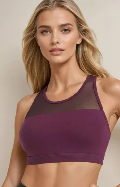 Biustonosz top damski sportowy fioletowy Lino 2705