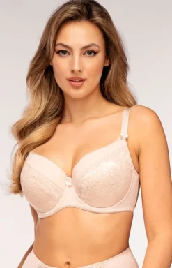Biustonosz usztywniany full cup beżowy Inga