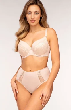 Biustonosz usztywniany full cup beżowy Inga