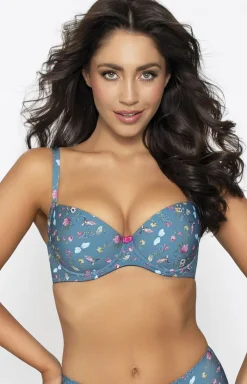 Damskie PariPari Lingerie Stroje Kąpielowe Dwuczęściowe|Biustonosze Push-Up - Blue Sky biustonosz push-up 2w1 plażowo-bieliźniany