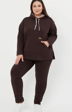 Italian Fashion Moda|Bielizna Homewear - Buza daka z długi rękawe brązowa ago
