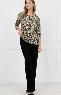 Italian Fashion Moda - Buzka daka z rękawe 3/4 w panterkę Kenia