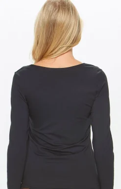 Miss Fabio Bielizna Homewear|Podkoszulki - Buzka z długi rękawe czarna 50/9-B1/1