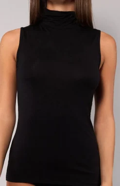 Sielei Moda - Buzka z gofe bez rękawów czarna Today 6006