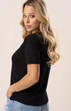 Babell Moda - Buzka z krótki rękawe czarna erina