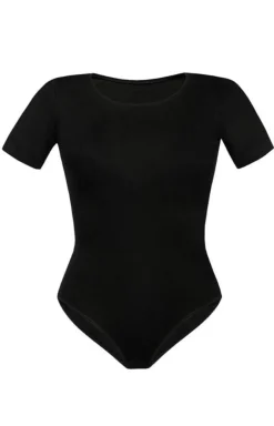 Body damskie z krótkim rękawem czarne 2-pak Shirty