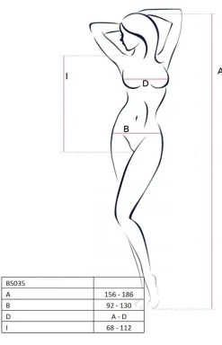 Passion Bodystocking|Body - Bodystocking otwarte body damskie BS035