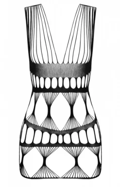 Passion Bodystocking|Koszulki - Bodystocking sukienka czarna koszulka BS089