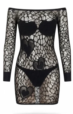 Bodystocking sukienka w kolorze czarnym Sweetheart