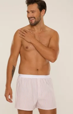 Bokserki do spania w różowe paski Taylor 826