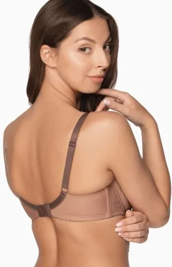 Brązowy biustonosz semi-soft z haftem Elena Art. 1107