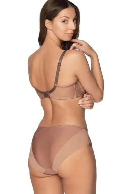 Brązowy biustonosz semi-soft z haftem Elena Art. 1107