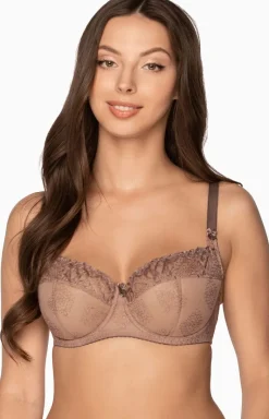 Brązowy biustonosz semi-soft z haftem Elena Art. 1107